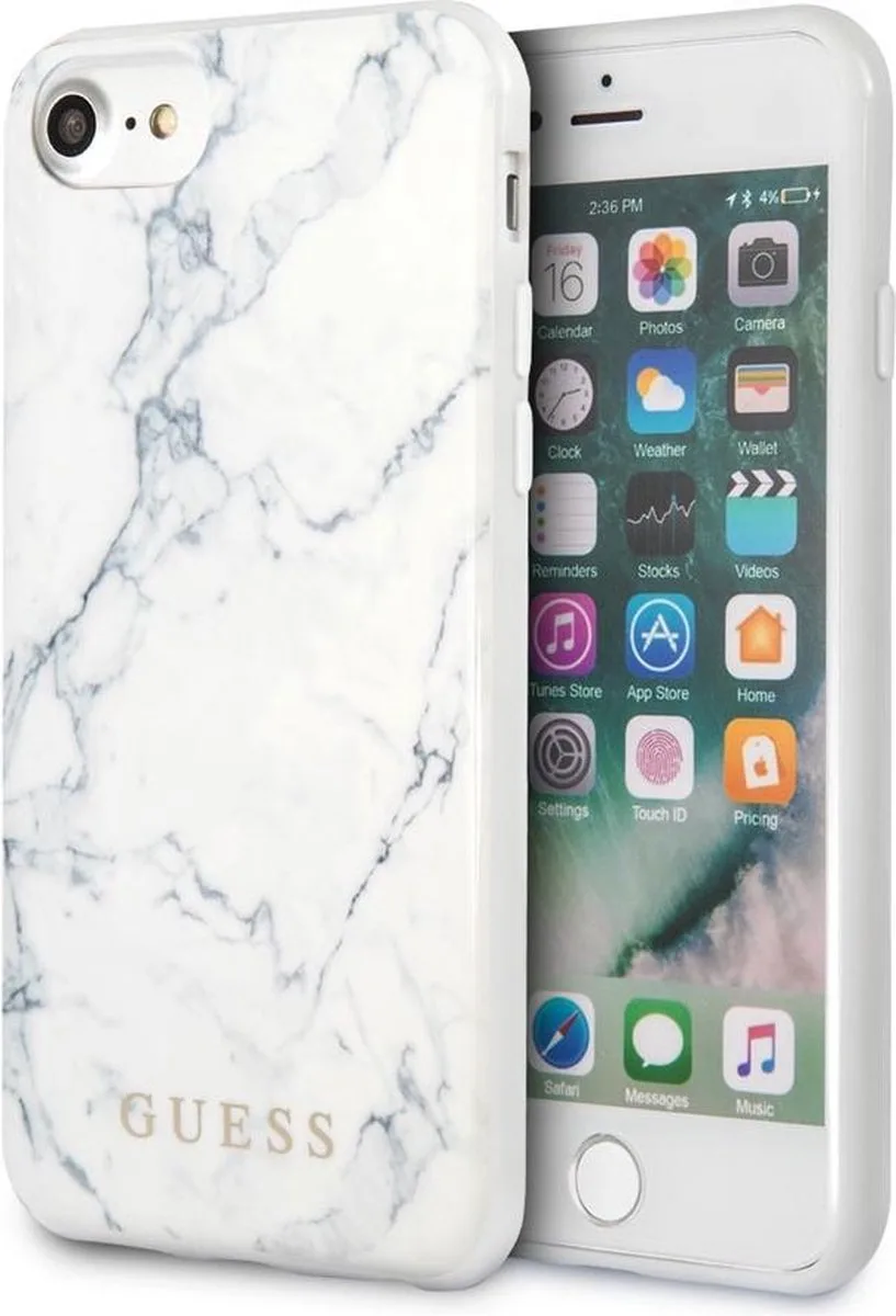 iPhone 8/7/6s/6 Backcase hoesje de Guess en Blanc – photo produit