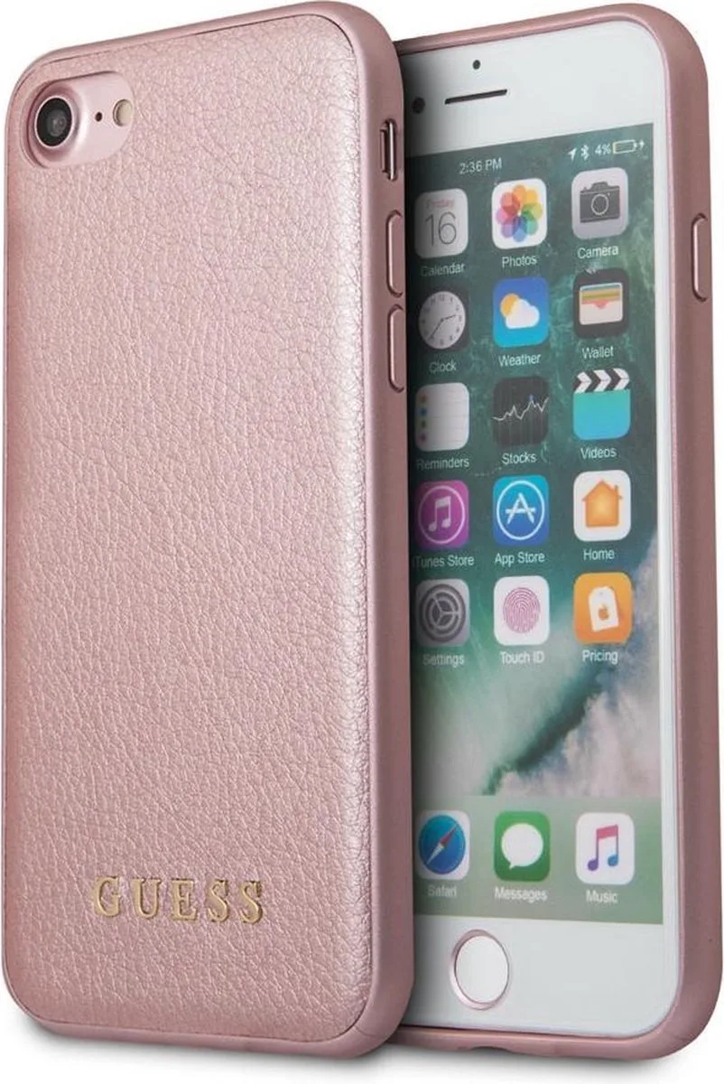 iPhone SE (2020)/8/7/6s/6 TPU Case hoesje de Guess en Rose Goud – photo produit