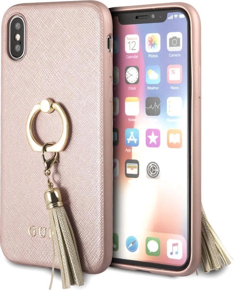 iPhone Xs/X hoesje von Guess in Rose Goud – Produktfoto