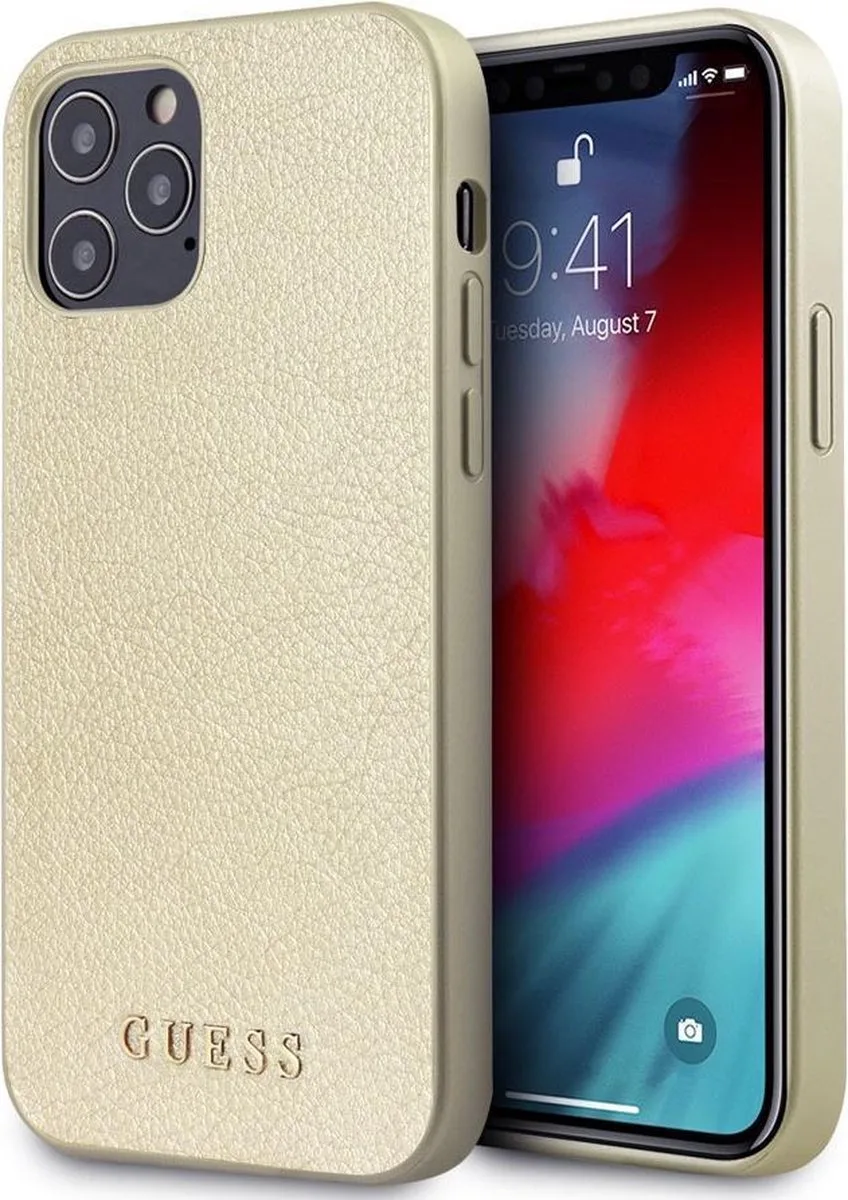 IriDescent Back Case - Geschikt voor Apple iPhone 12 Pro Max (6.7") van Guess in Goud – productfoto