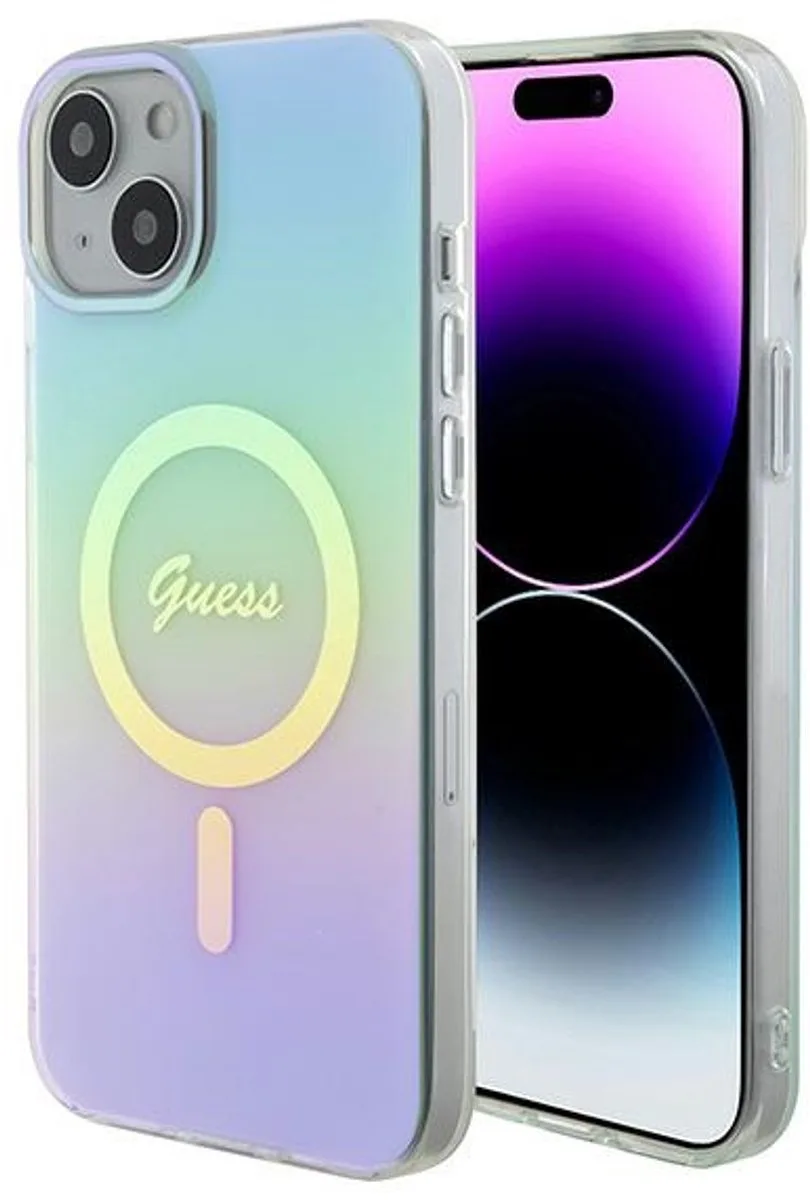 Iridescent Back Case (MagSafe Compatible) - Apple iPhone 15 Plus (6.7") de Guess en Turquoise – photo produit