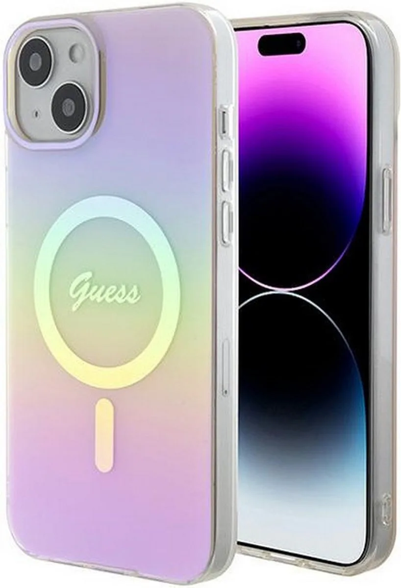 Iridescent Back Case (MagSafe Compatible) - Geschikt voor Apple iPhone 15 Plus (6.7") fra Guess i Lyserød – produktbillede