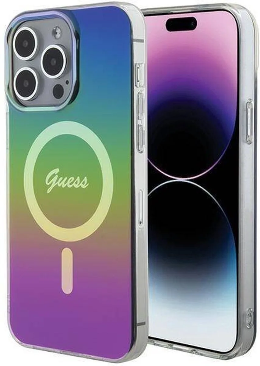 Iridescent Back Case (MagSafe Compatible) - Geschikt voor Apple iPhone 15 Pro (6.1") - Rainbow van Guess in Transparant – productfoto