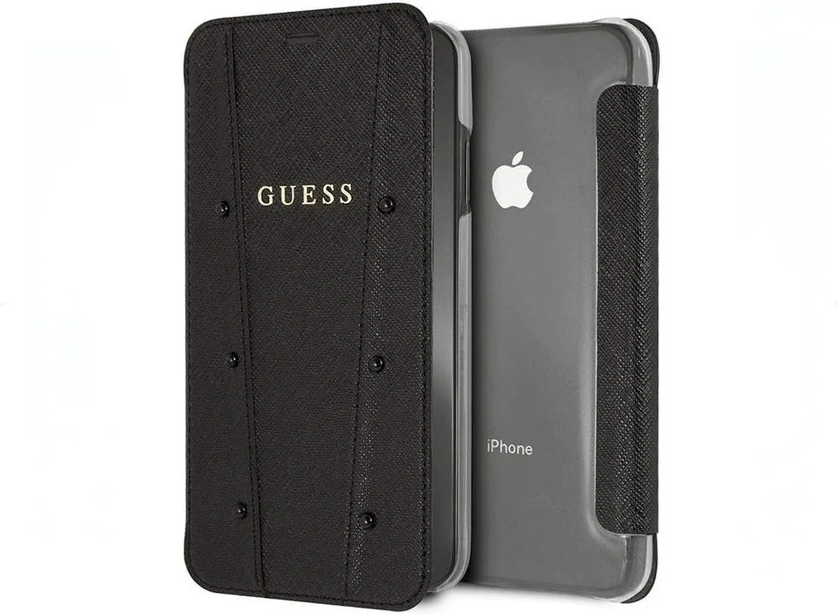 Kaia Book Case - Geschikt voor Apple iPhone X/XS (5.8") van Guess in Zwart – productfoto
