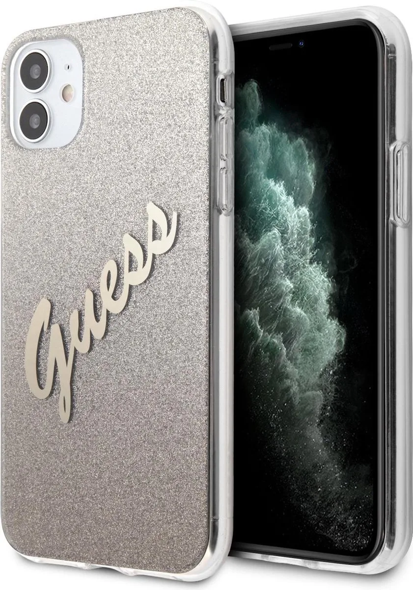 Limited Edition GUESS Glitter Hardcase iPhone 11 fra Guess i Sølv – produktbillede
