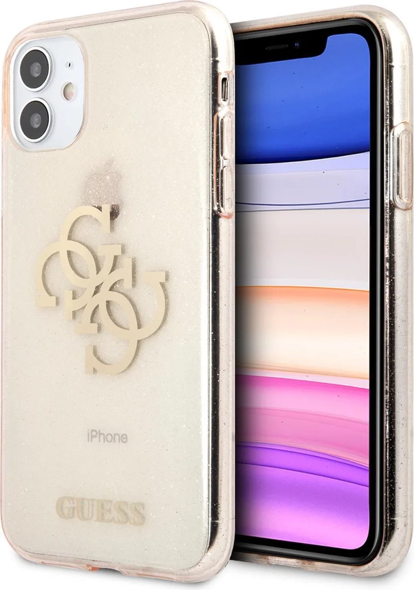 Limited Edition Guess TPU Full Glitter Case voor iPhone 11 van Guess in Goud – productfoto