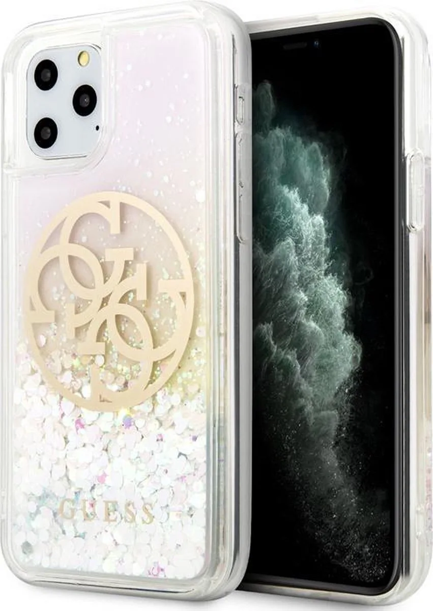 Liquid Glitter Circle Hard Case - geschikt voor Apple iPhone 11 Pro (5.8") - Roze de Guess en Andere – photo produit
