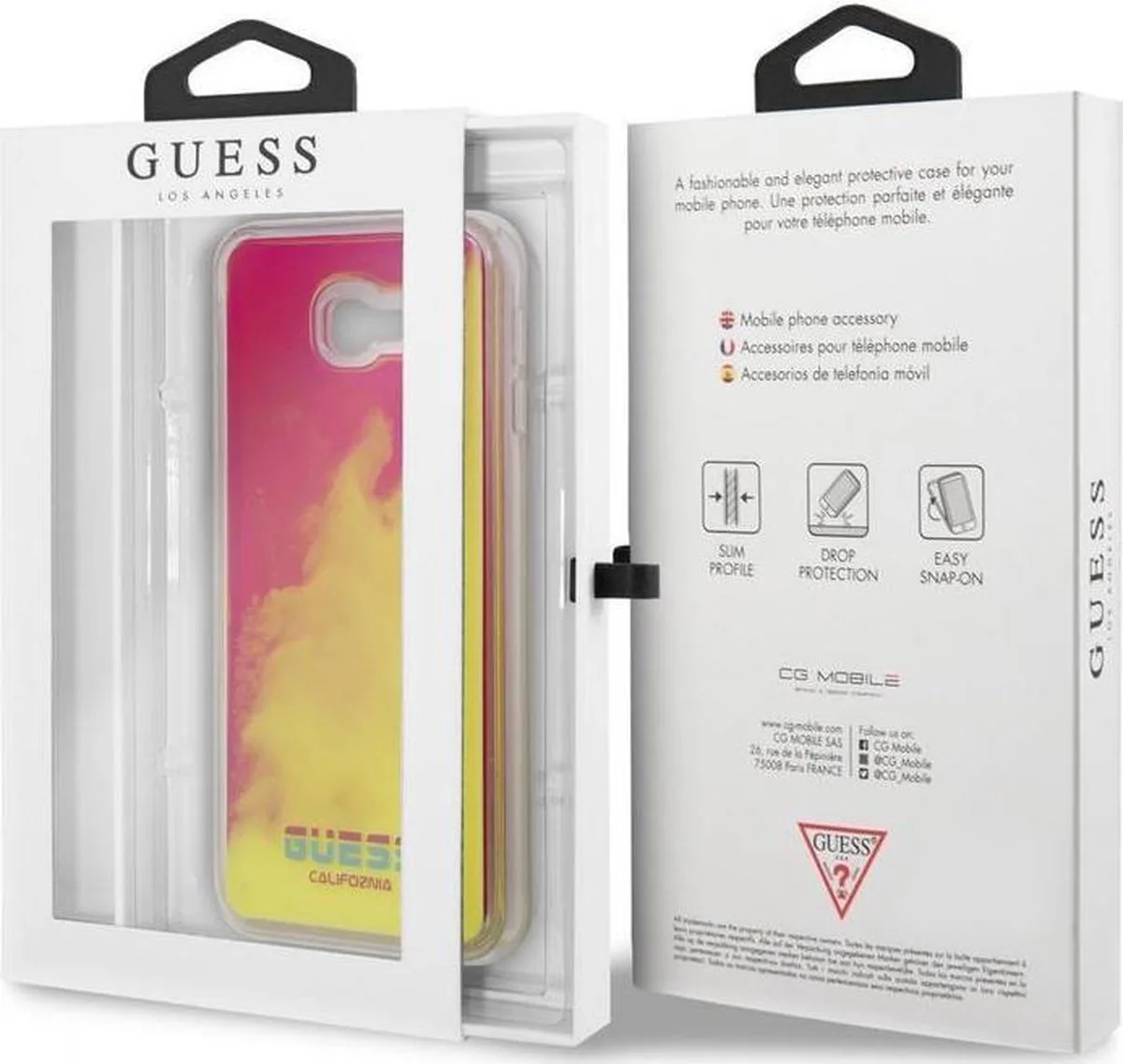 Liquid Glow in the Dark Back Case - Geschikt voor Samsung Galaxy J4 PLUS från Guess i Gul – produktbild