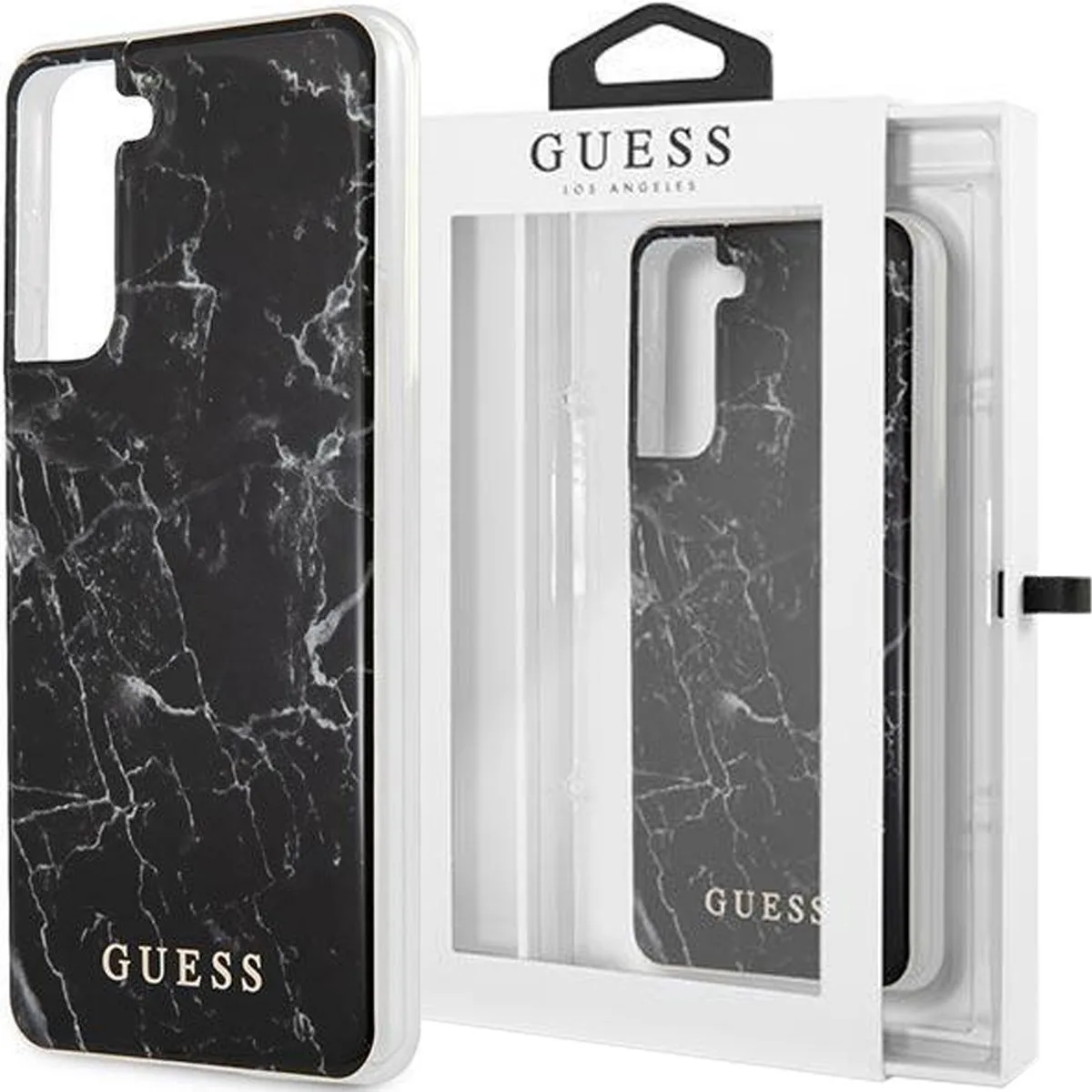 Marble Back Case - Geschikt voor Samsung Galaxy S21 Plus (G996) från Guess i Svart – produktbild