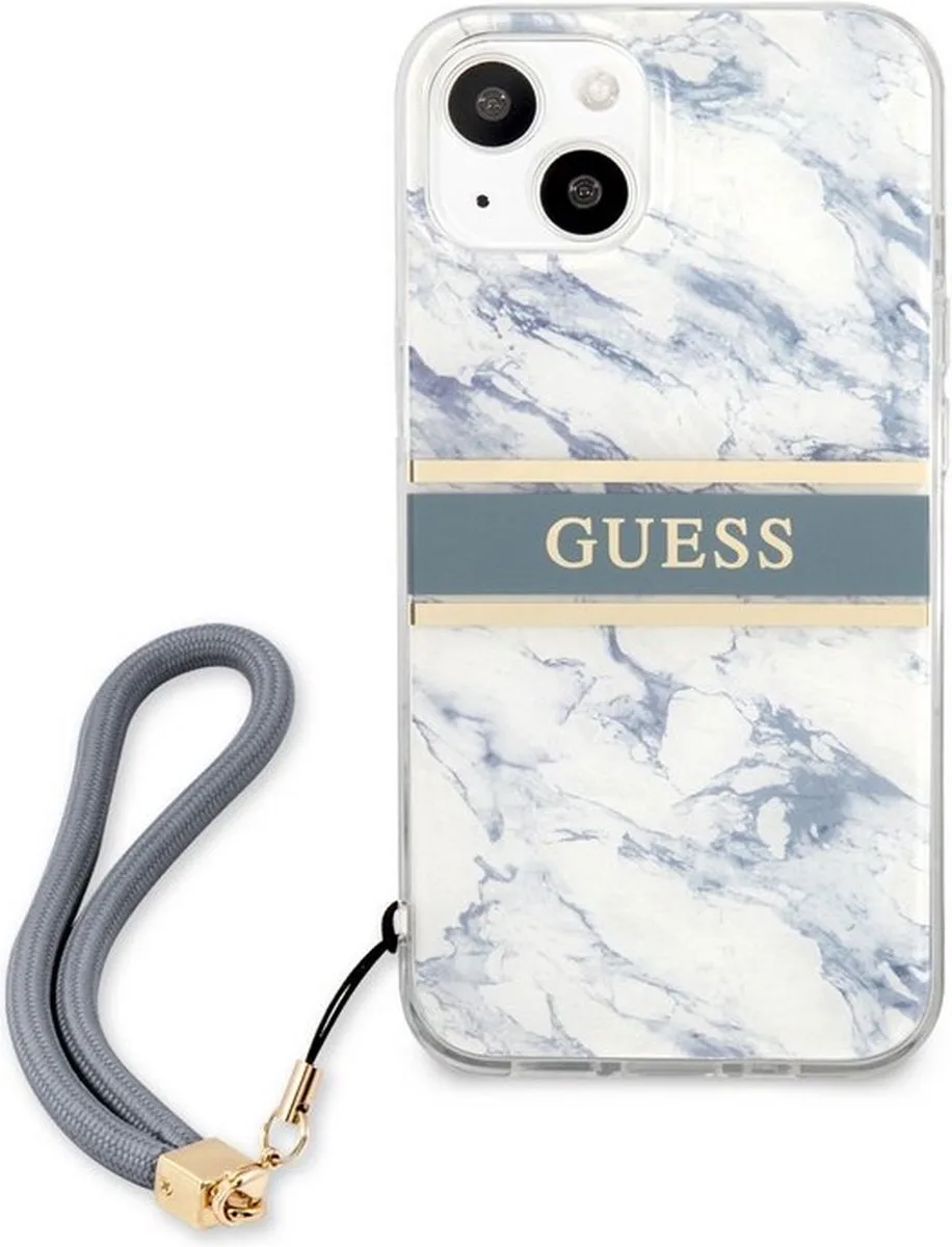 Marble Stripe Back Case - Geschikt voor Apple iPhone 13 (6.1") fra Guess i Blå – produktbillede