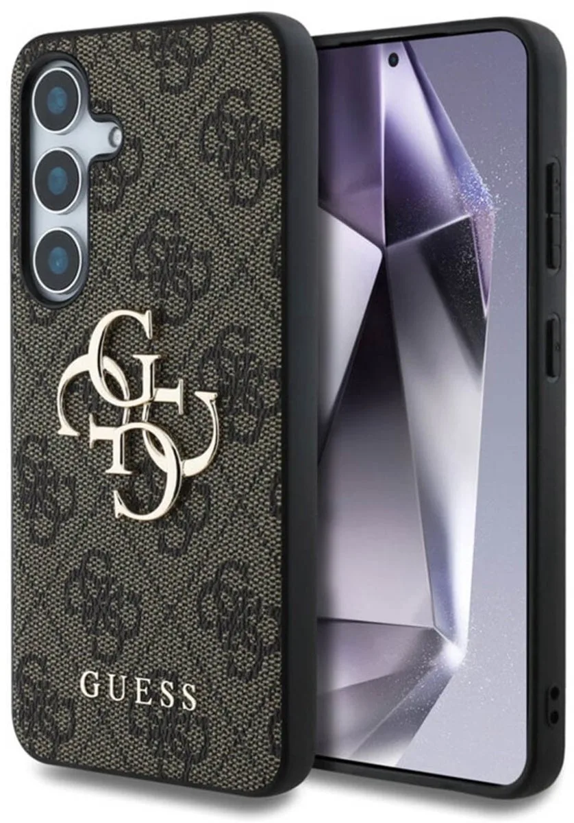 Metal Logo geschikt voor Samsung Galaxy S25 hoesje von Guess in Braun – Produktfoto