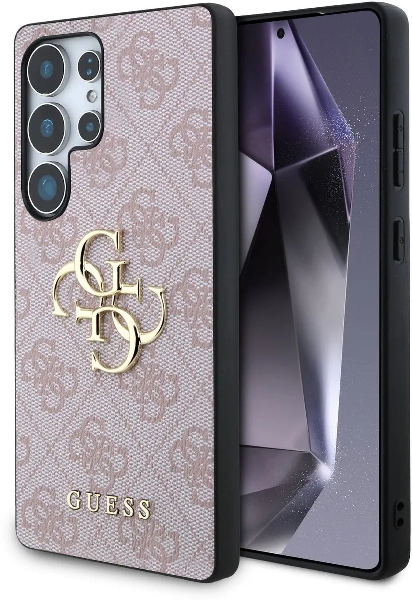 Metal Logo geschikt voor Samsung Galaxy S25 Ultra hoesje van Guess in Roze – productfoto