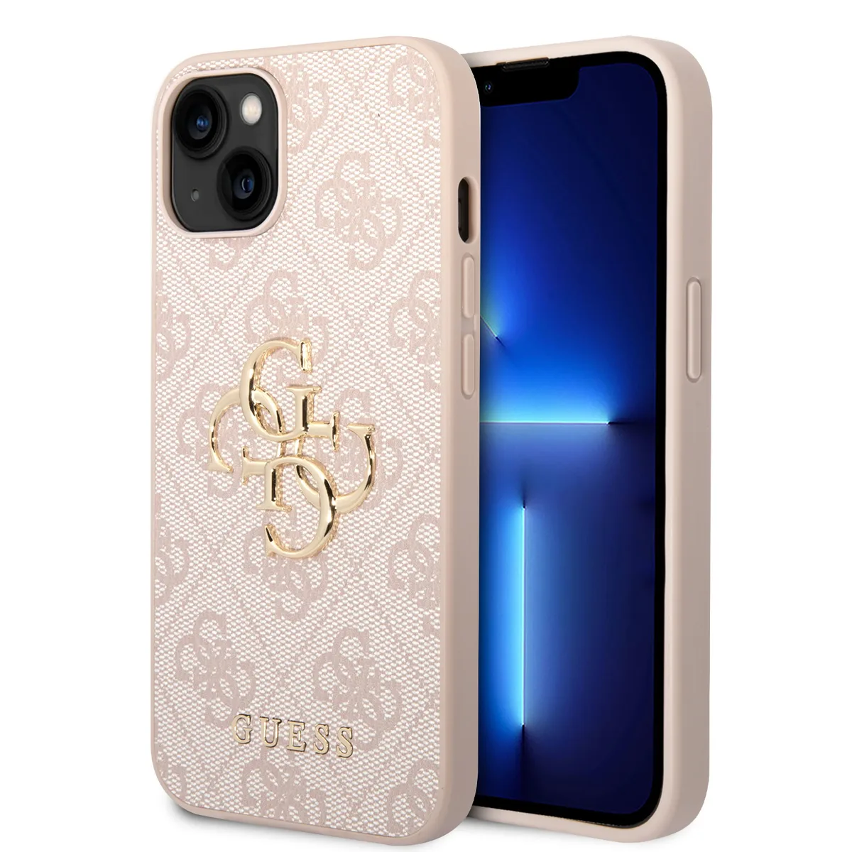 Metal Logo iPhone 15 hoesje - Roze van Guess – productfoto