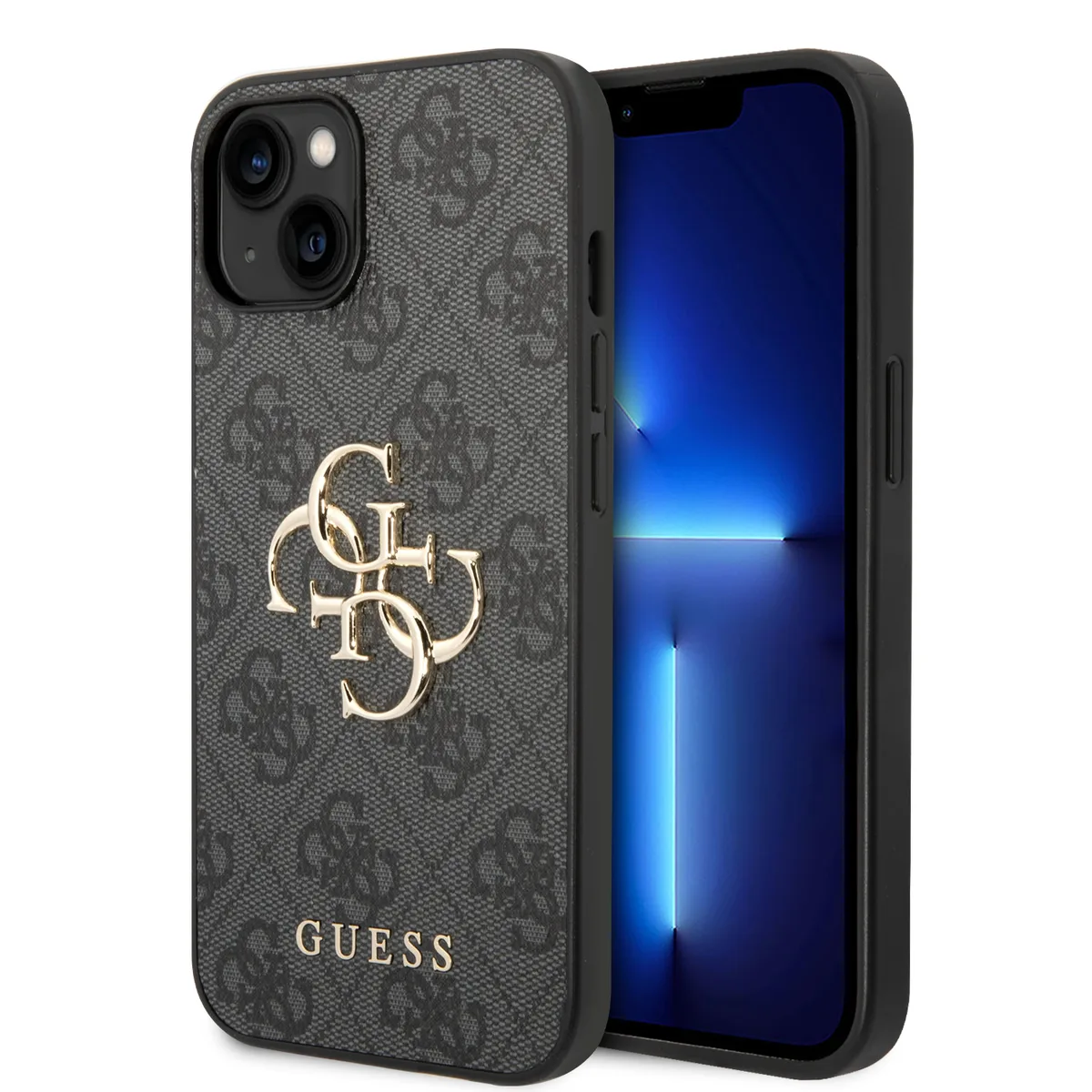 Metal Logo iPhone 15 Plus hoesje - Grijs fra Guess – produktbillede