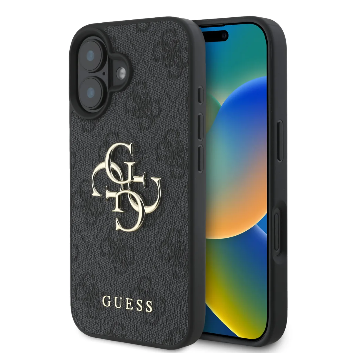 Metal Logo iPhone 16 hoesje - Grijs van Guess – productfoto
