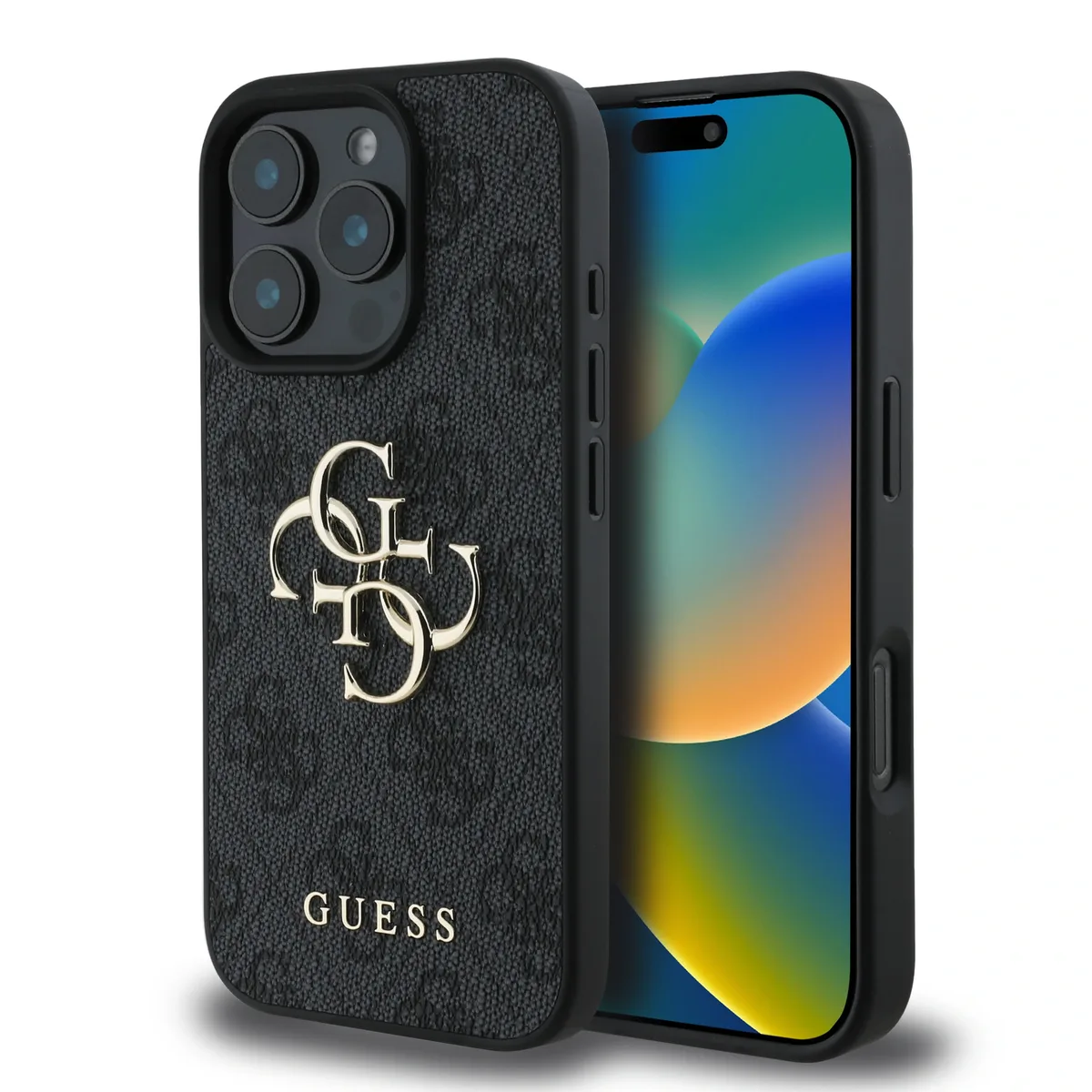 Metal Logo iPhone 16 Pro hoesje - Grijs van Guess – productfoto