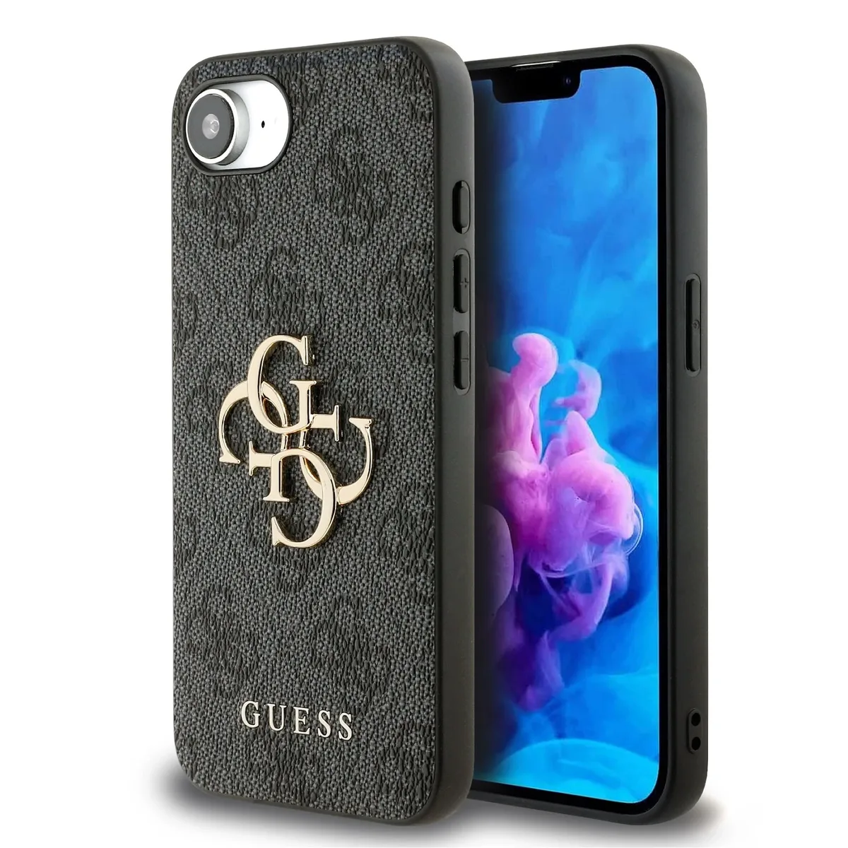 Metal Logo iPhone 16e hoesje - Grijs de Guess – photo produit