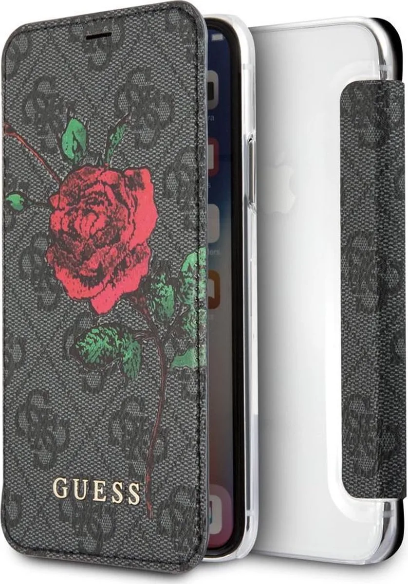 New collection Guess Los Angeles boekmodel hoesje iPhone X / Xs von Guess in Grau – Produktfoto