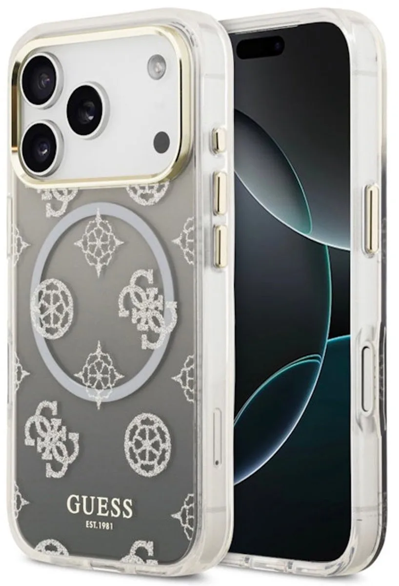 Peony Edition Gradient Glitter Case for iPhone 17 Pro - Grey van Guess in Grijs – productfoto
