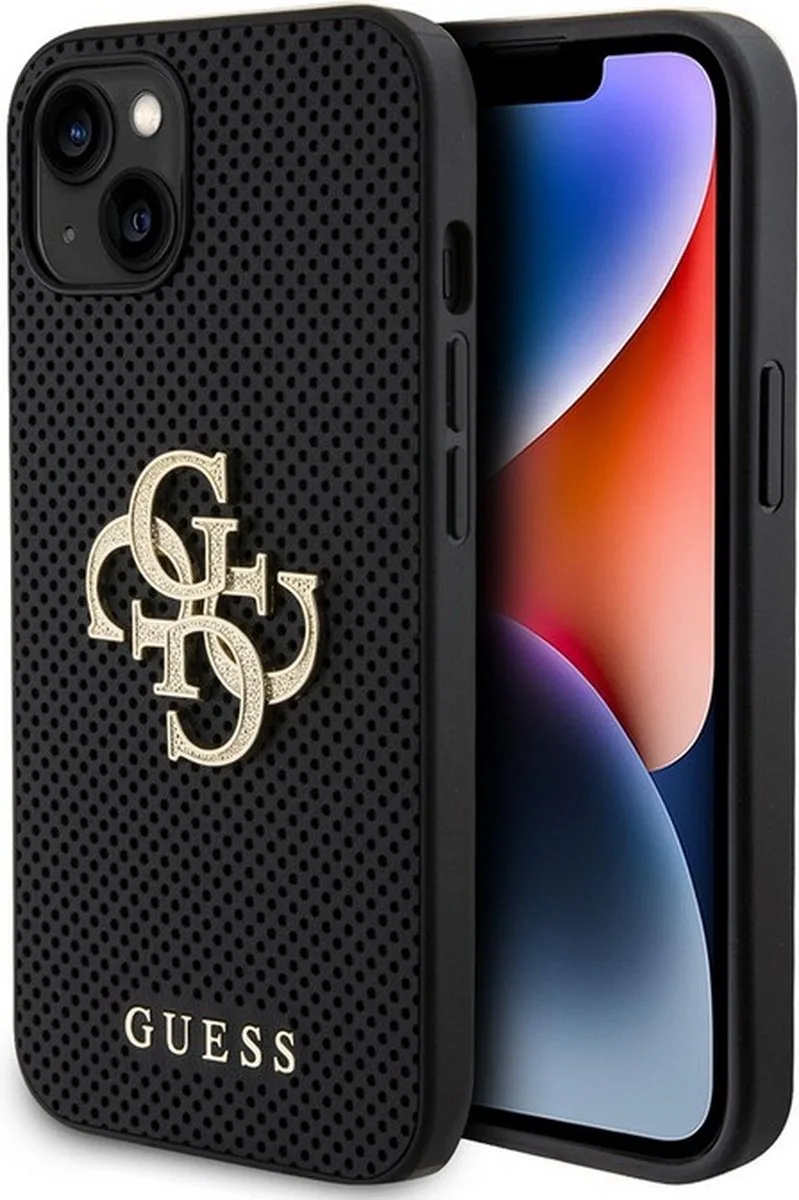 Perforated 4G Back Case - Geschikt voor Apple iPhone 15 (6.1") van Guess in Zwart – productfoto