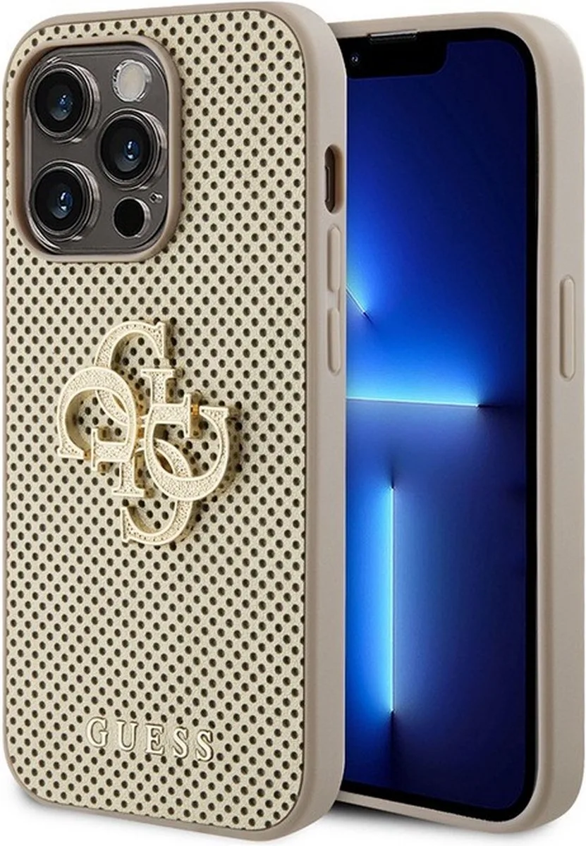 Perforated 4G Back Case - Geschikt voor Apple iPhone 15 Pro Max (6.7") de Guess en Or – photo produit