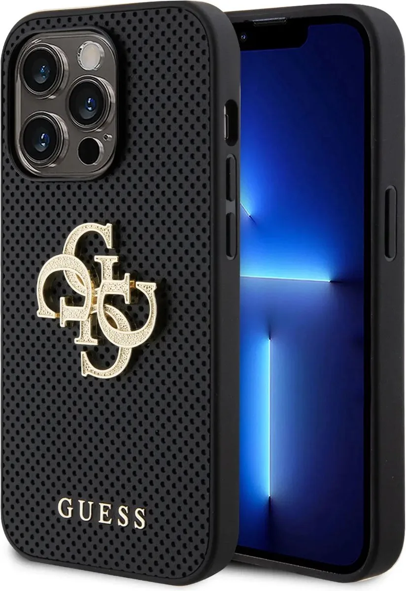 Perforated 4G Back Case - Geschikt voor Apple iPhone 15 Pro Max (6.7") de Guess en Noir – photo produit