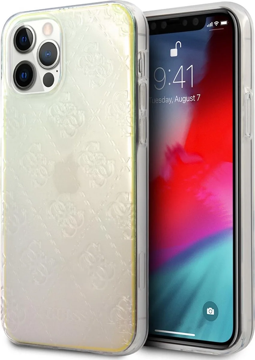 Print hoesje van Guess - Backcover - iPhone 12 Pro Max - 3D Pattern fra Guess i Gennemsigtig – produktbillede