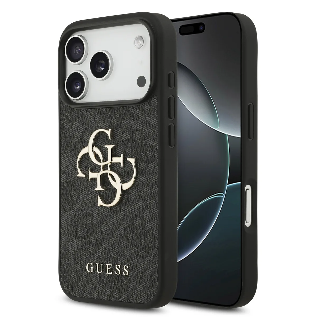 PU 4G Metal Logo Hoesje iPhone 17 Pro / 18 Pro - Grijs de Guess – photo produit