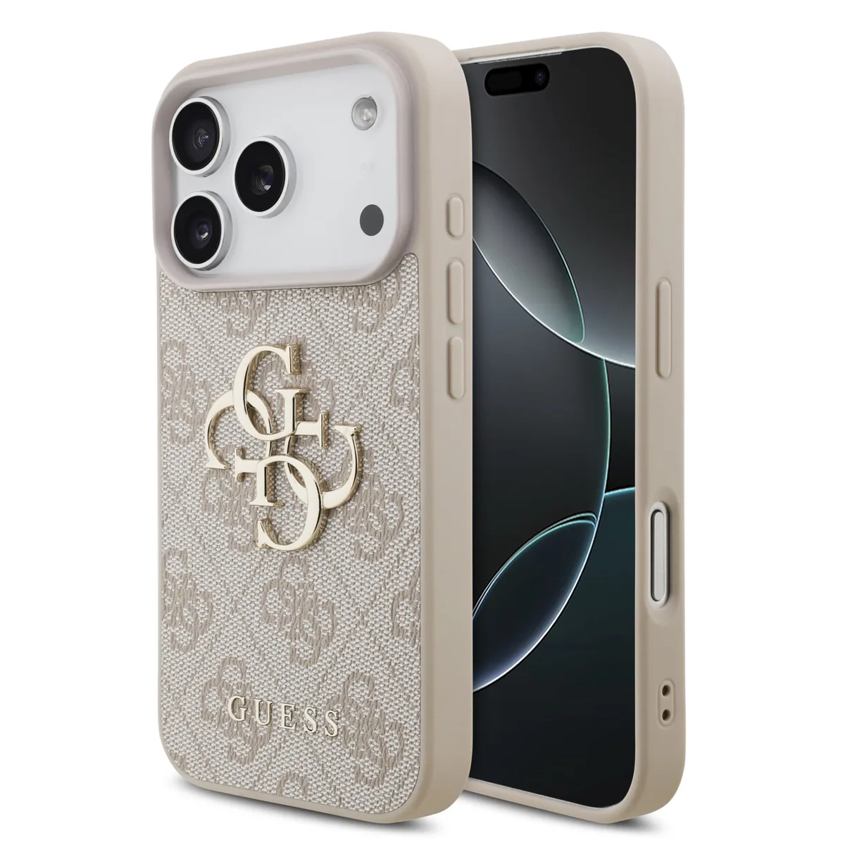 PU 4G Metal Logo Hoesje iPhone 17 Pro / 18 Pro - Roze van Guess – productfoto