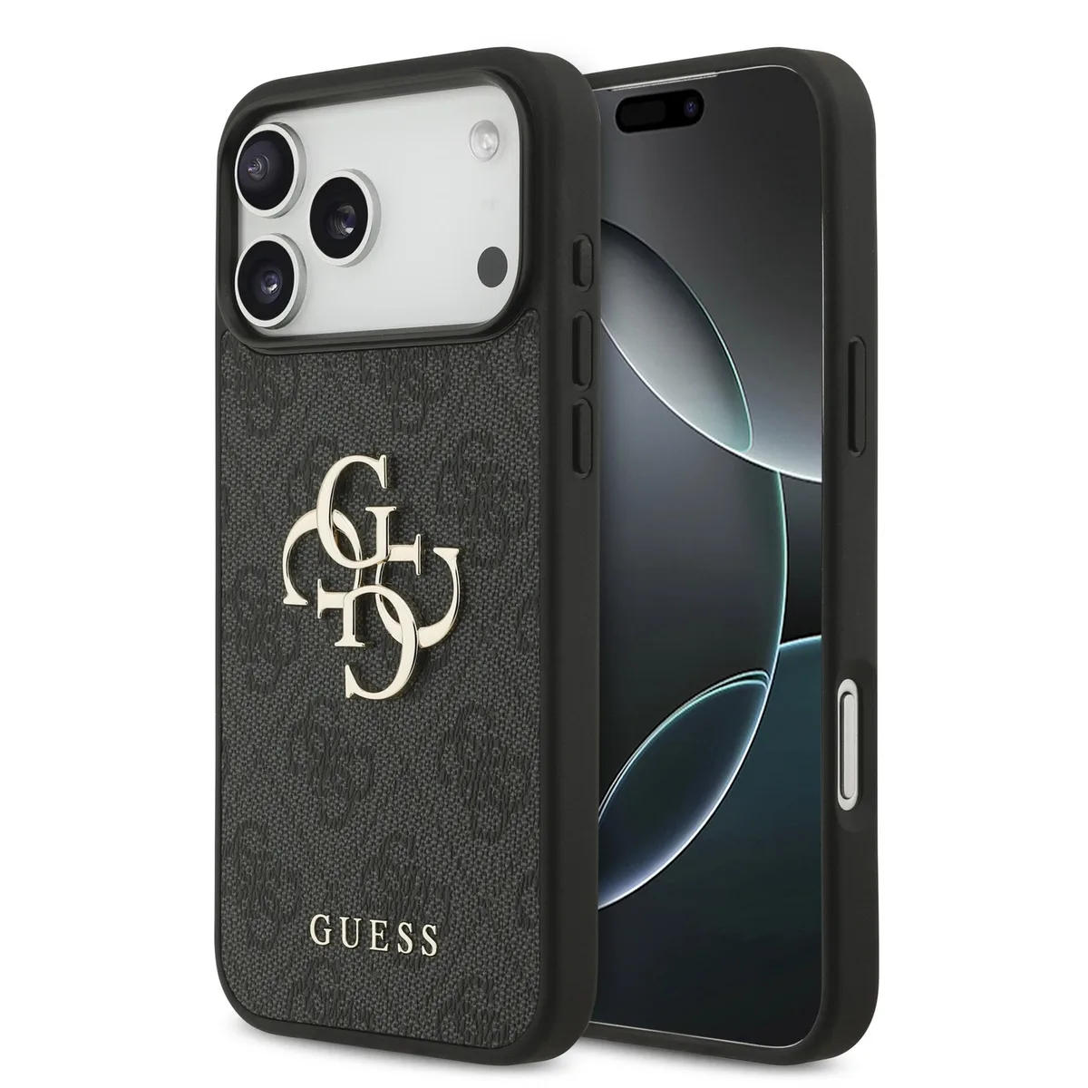 PU 4G Metal Logo hoesje voor iPhone 17 Pro Max en iPhone 18 Pro Max - Grijs van Guess – productfoto