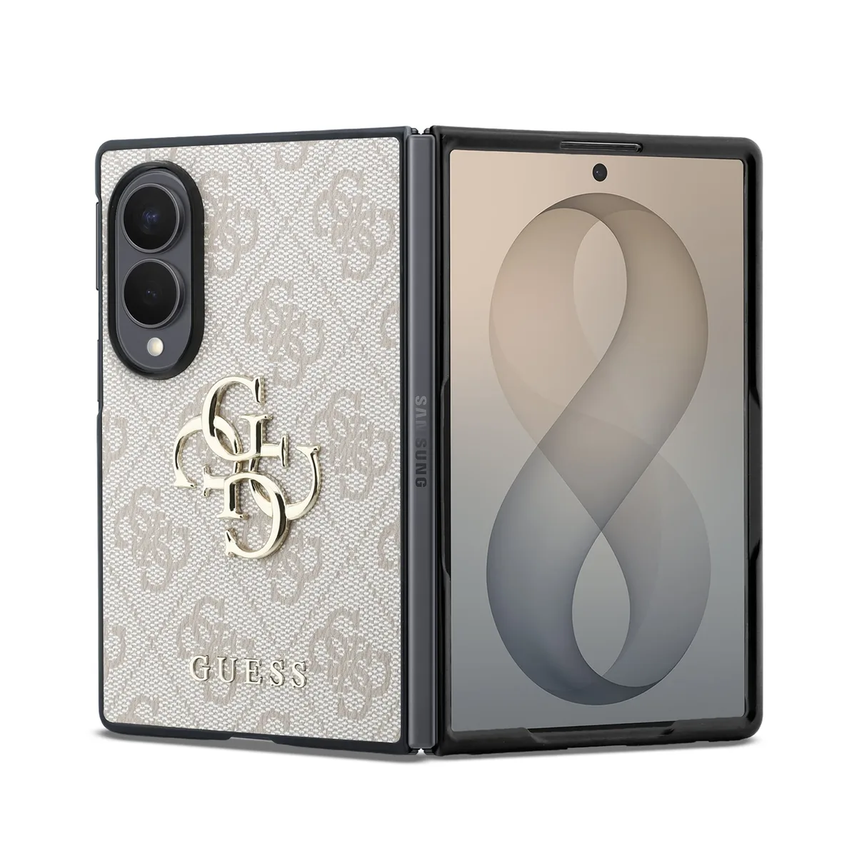 PU 4G Metal Logo hoesje voor Samsung Galaxy Z Fold 8 - Roze van Guess – productfoto