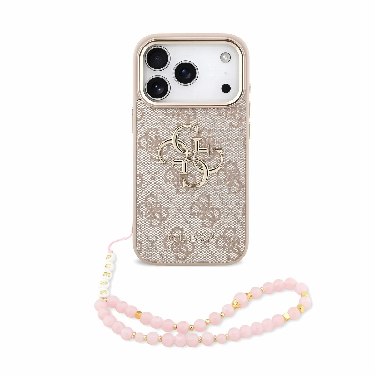 PU 4G Metal Logo Strap hoesje voor iPhone 17 Pro en iPhone 18 Pro - Roze van Guess – productfoto
