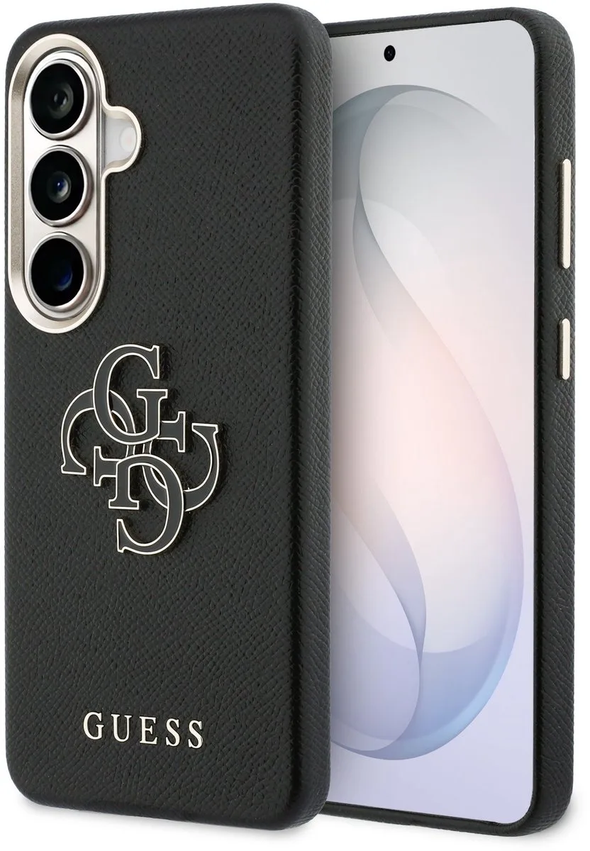 PU 4G Resin Metal Logo Backcover - Geschikt voor Samsung Galaxy S26 Plus von Guess in Schwarz – Produktfoto