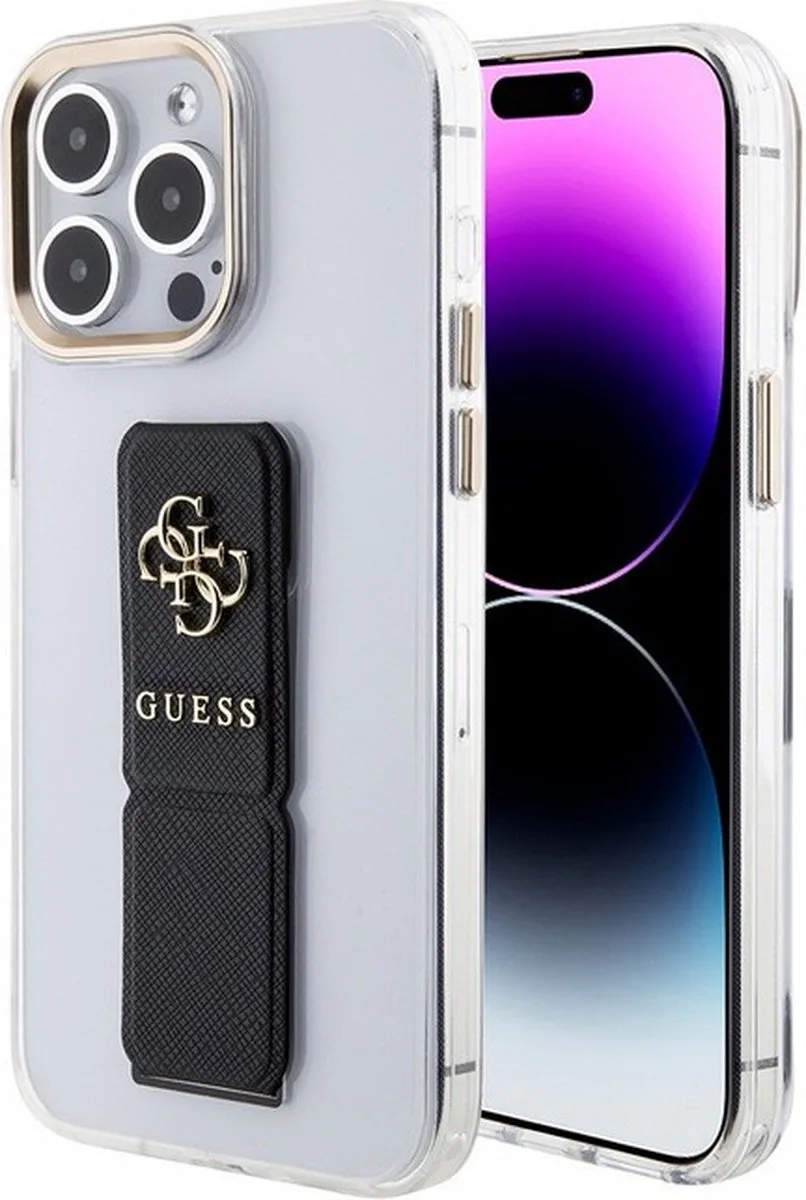 PU Grip Back Case - Geschikt voor Apple iPhone 15 Pro Max (6.7") fra Guess i Sort – produktbillede