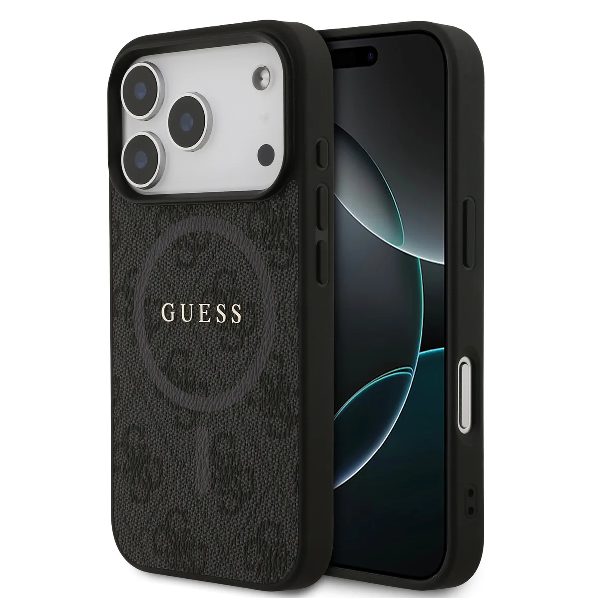 PU Leather 4G MagSafe Hoesje iPhone 17 Pro / 18 Pro - Zwart de Guess – photo produit