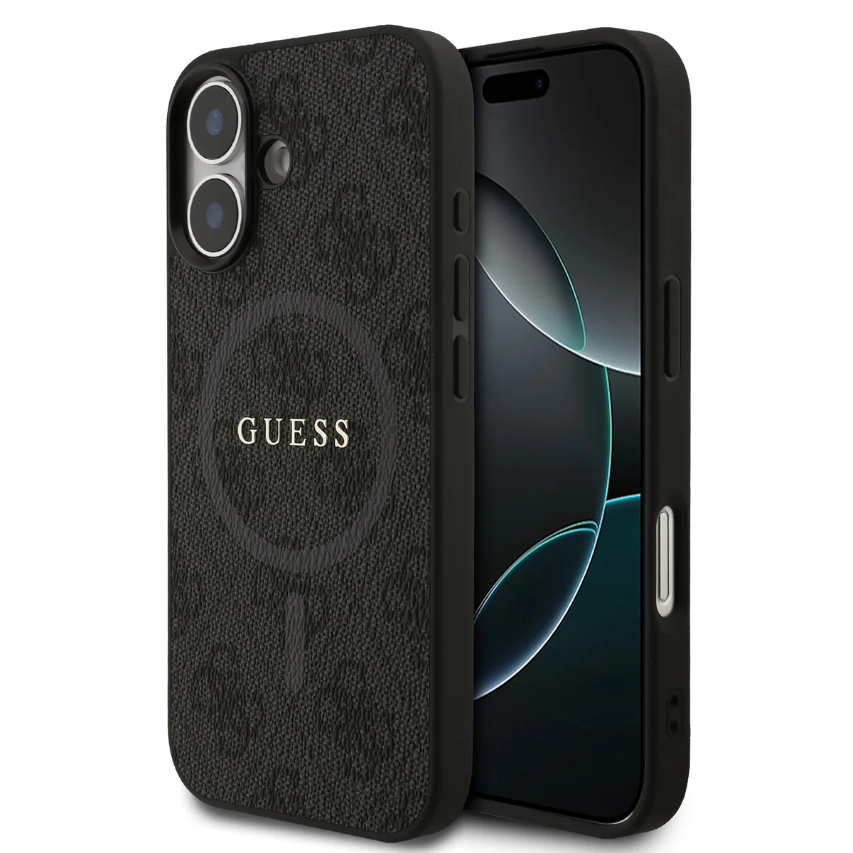 PU Leather 4G MagSafe Hoesje iPhone 17 - Zwart van Guess – productfoto