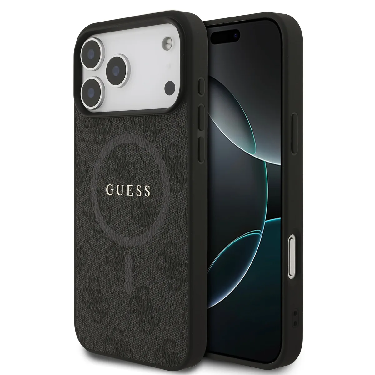 PU Leather 4G MagSafe-hoesje voor iPhone 17 Pro Max en iPhone 18 Pro Max - Zwart de Guess – photo produit