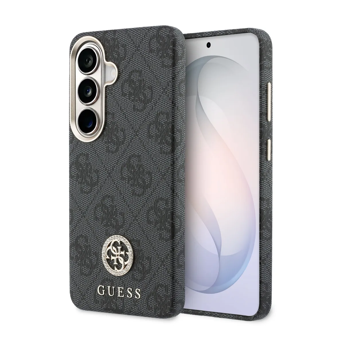 PU Leather 4G Strass Logo Magnetisch Hoesje Samsung Galaxy S26 - Zwart de Guess – photo produit