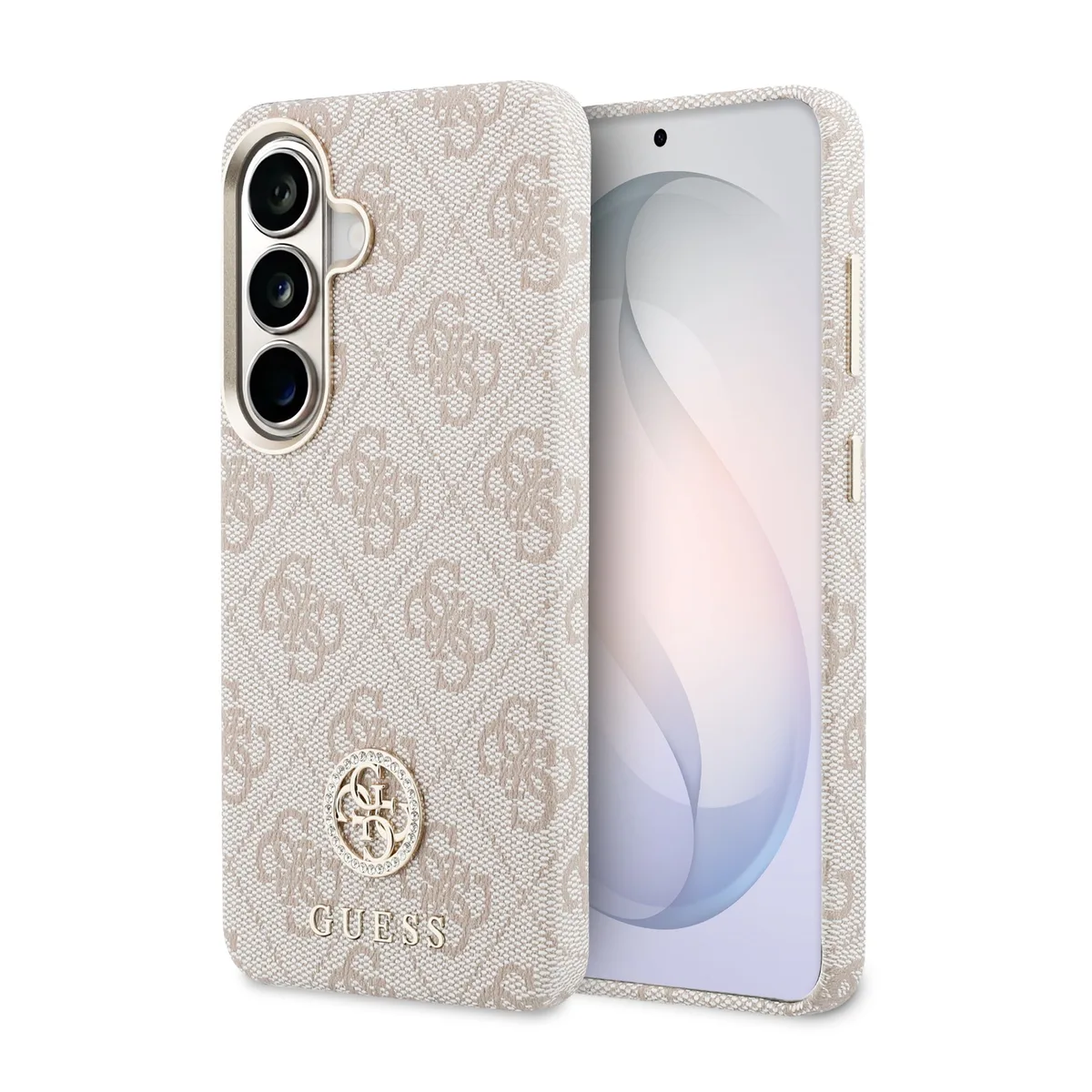 PU Leather 4G Strass Logo Magnetisch Hoesje Samsung Galaxy S26 - Roze van Guess – productfoto