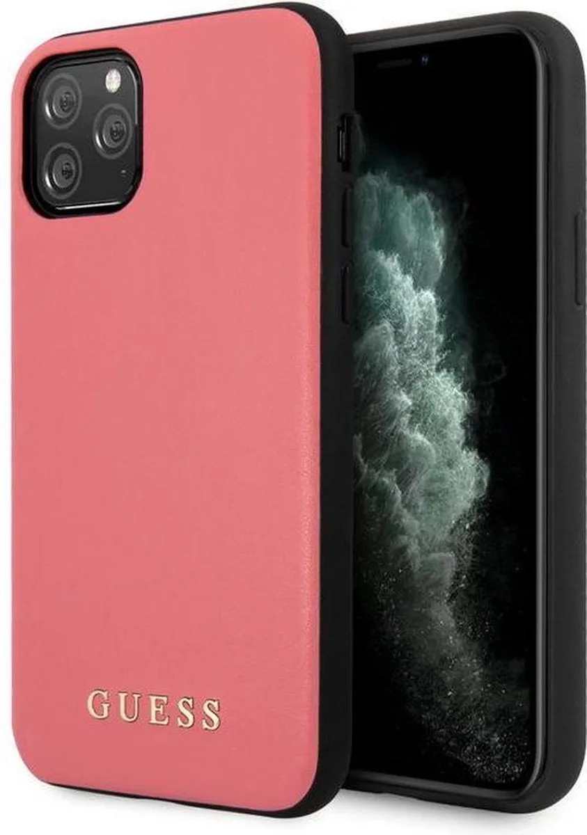 PU Leather Back Case - Geschikt voor Apple iPhone 11 Pro Max (6.5") - Roze fra Guess i Lichtroze – produktbillede