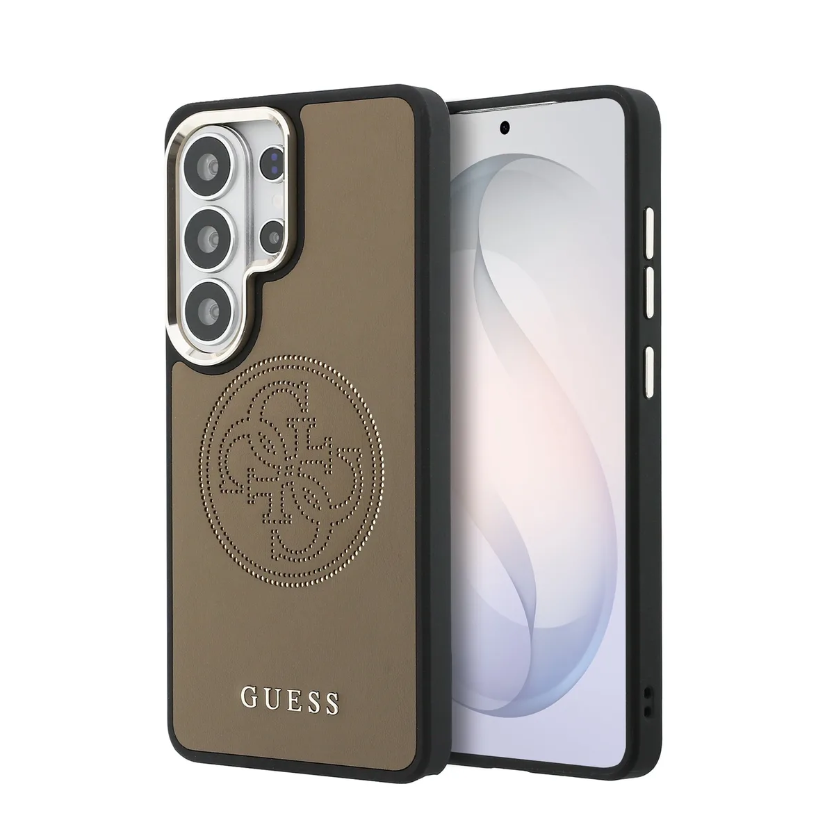 PU Perforated 4G Logo Magnetisch Hoesje Samsung Galaxy S26 Ultra - Bruin van Guess – productfoto