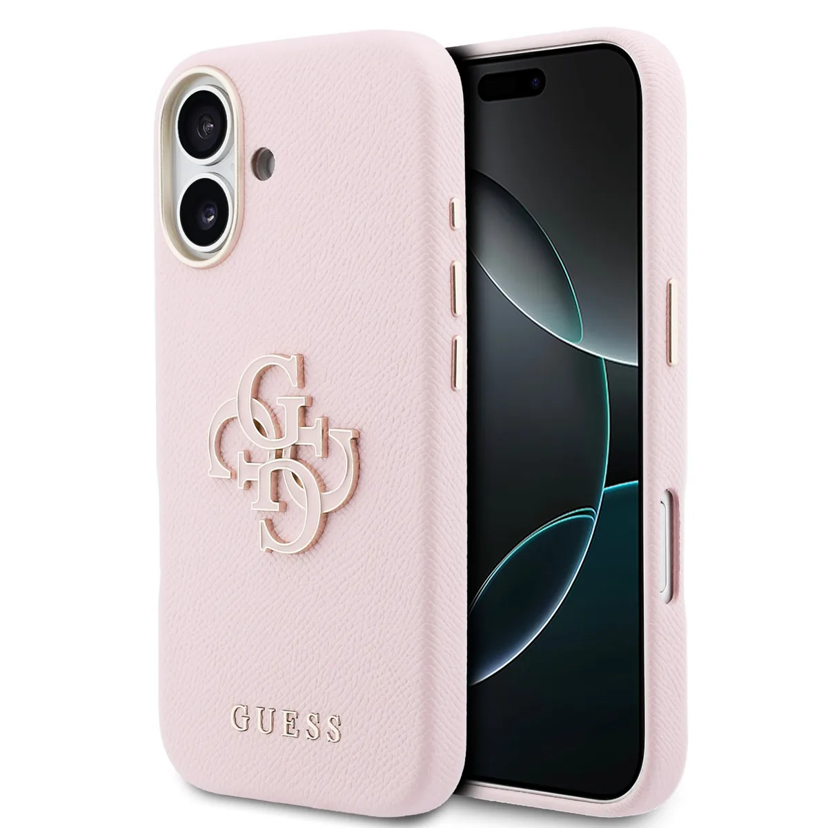 PU Resin Logo Hoesje iPhone 17 - Roze van Guess – productfoto