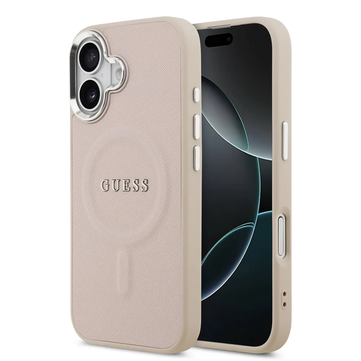 PU Saffiano MagSafe Hoesje iPhone 17 - Roze de Guess – photo produit