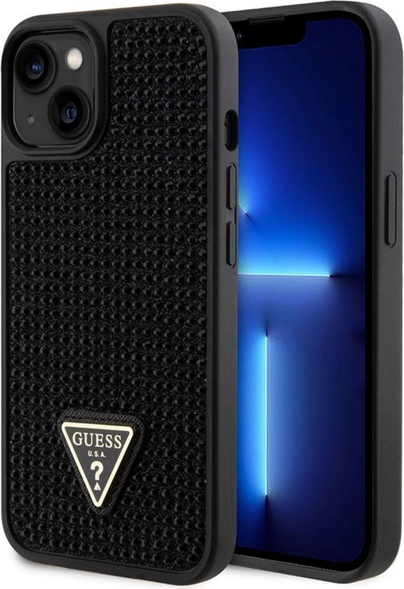 Rhinestones Back Case - Geschikt voor Apple iPhone 15 Plus (6.7") de Guess en Noir – photo produit