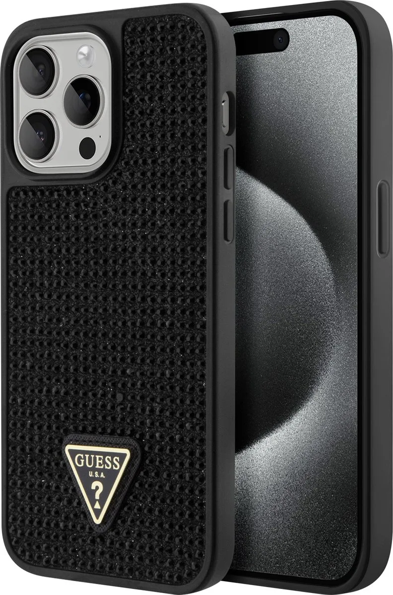 Rhinestones Back Cover - Geschikt voor Apple iPhone 15 Pro (6.1") från Guess i Svart – produktbild