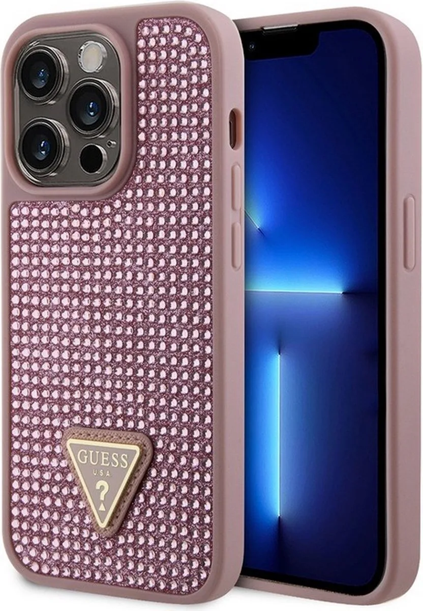 Rhinestones Back Cover - Geschikt voor Apple iPhone 15 Pro Max (6.7") van Guess in Roze – productfoto
