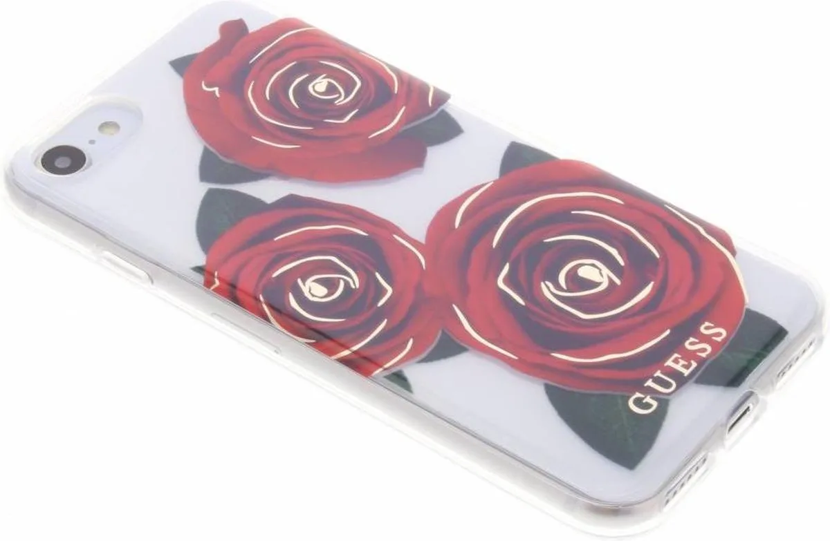 Rode Rozen Transparant Hardcase iPhone 8 / 7 fra Guess i Rød – produktbillede