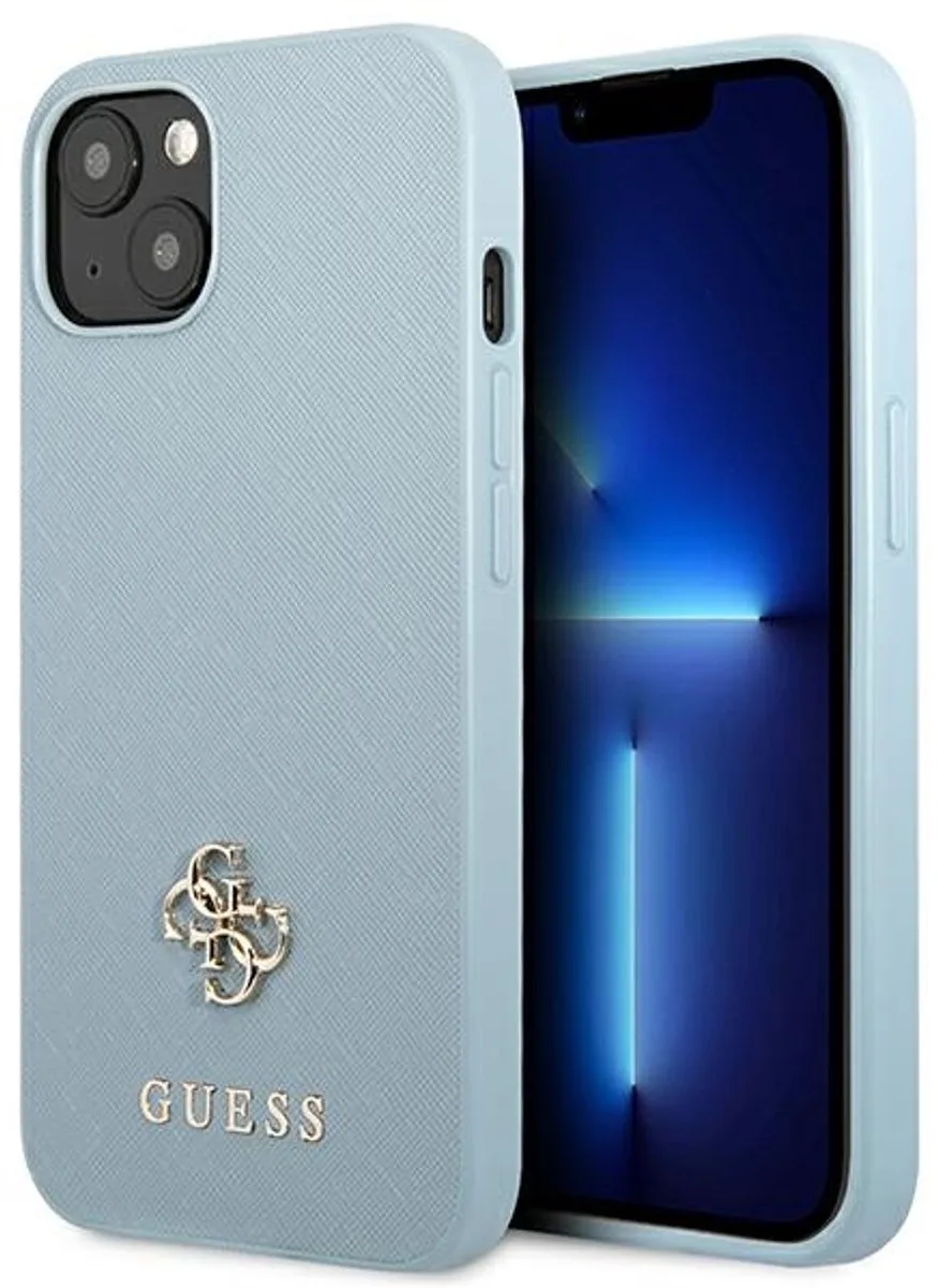 Saffiano 4G - Hoesje voor mobiele telefoon - iPhone 13 mini - Niebieskie de Guess en Bleu – photo produit