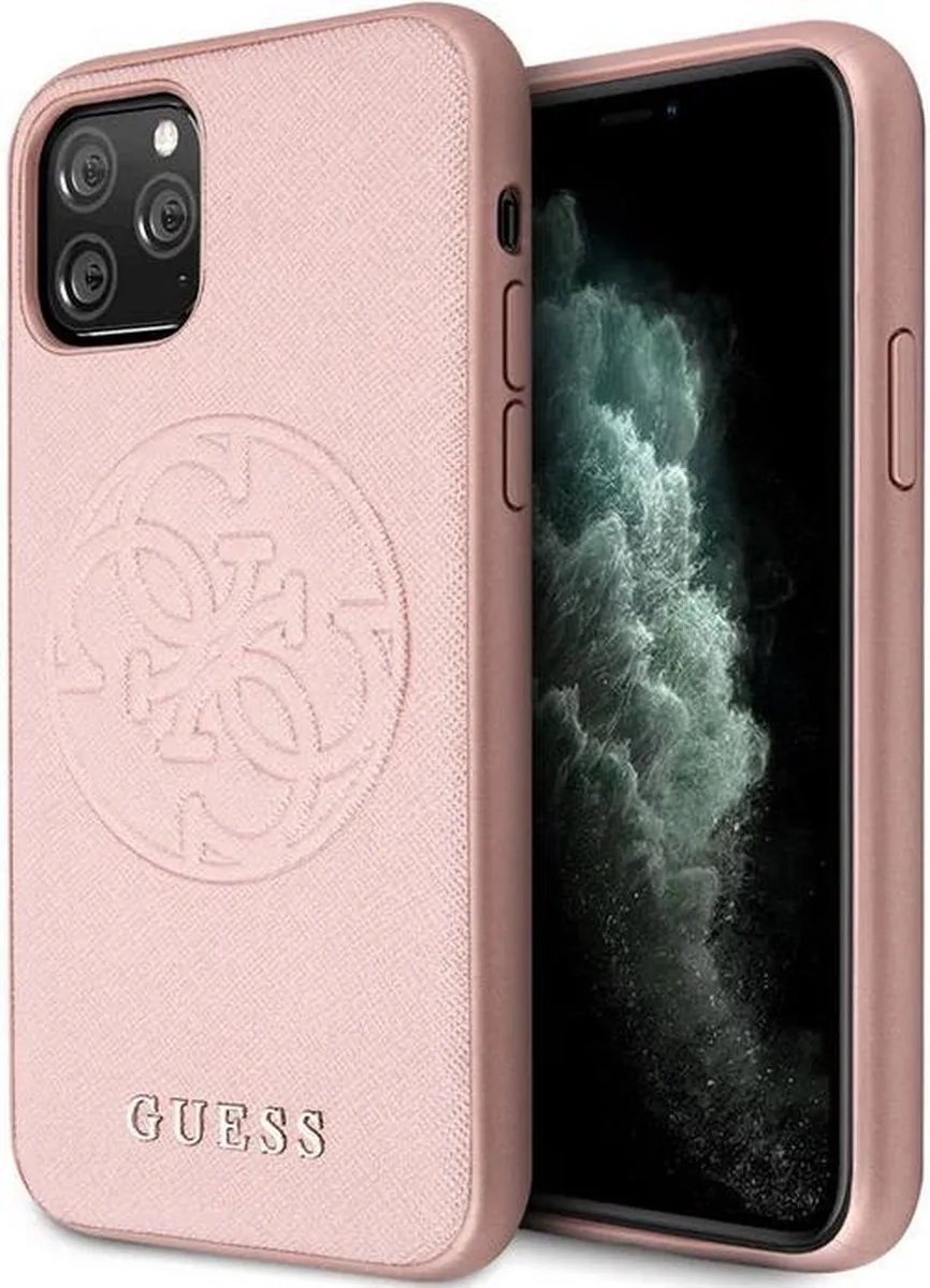 Saffiano Back Case - Geschikt voor Apple iPhone 11 Pro (5.8") de Guess en Roségoud – photo produit