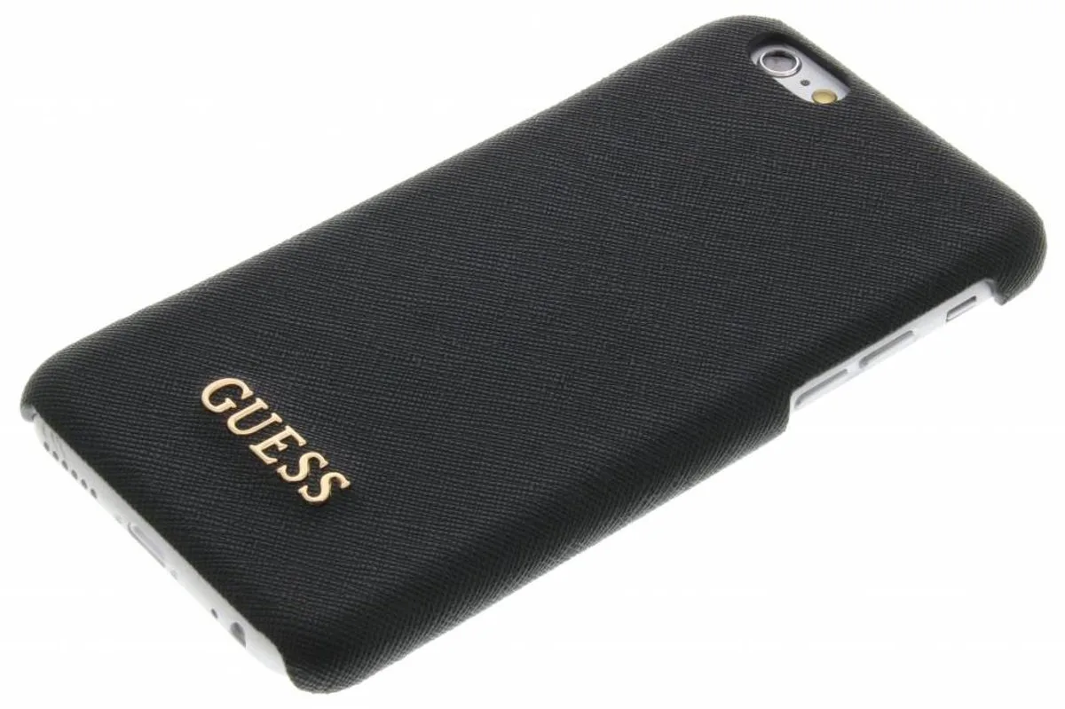 Saffiano Back Cover - Geschikt voor Apple iPhone 6/6S (4.7") fra Guess i Sort – produktbillede